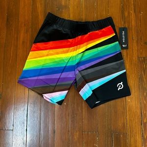 Peloton Pride shorts. 9”